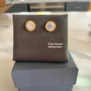 Cubic zirconia round earrings